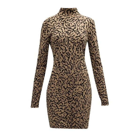 FRAME DENIM Leopard Print Bodycon Sweater Dress XXS | NWT | Fall Date Night - Picture 2 of 7